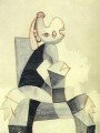 Femme assise dans un fauteuil gris 1939 Cubismo
